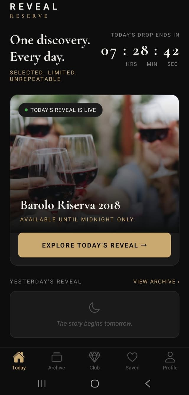Reveal Reserve App